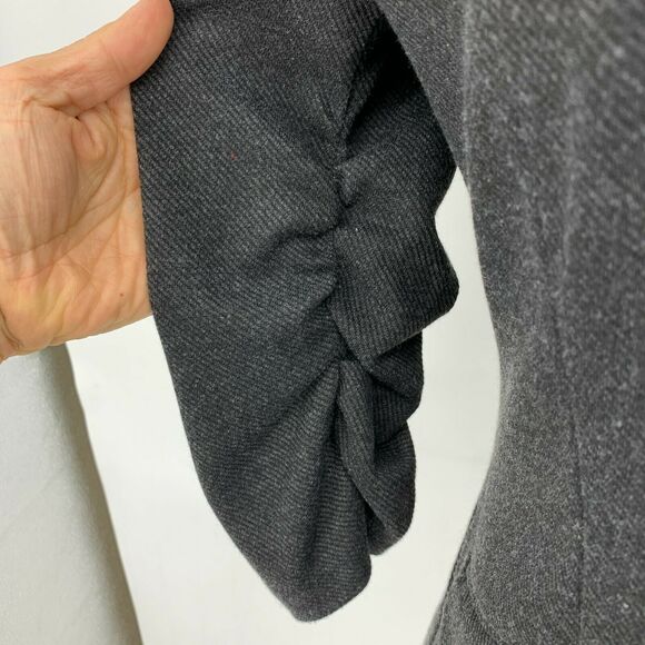 Have & Have Blazer Womens Size M Dark Gray Notch Collar One Button Cinch Sleeves - Picture 7 of 12
